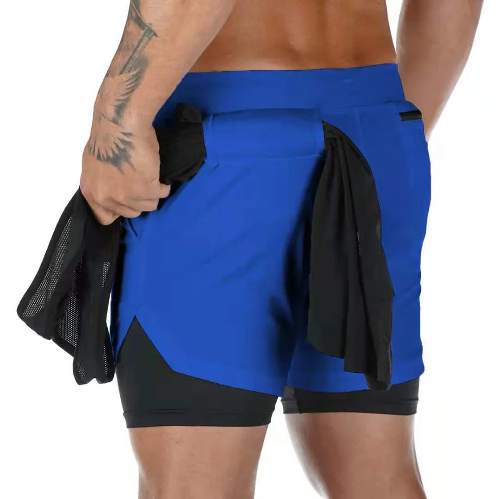Sports Shorts With Towel & Phone Pocket