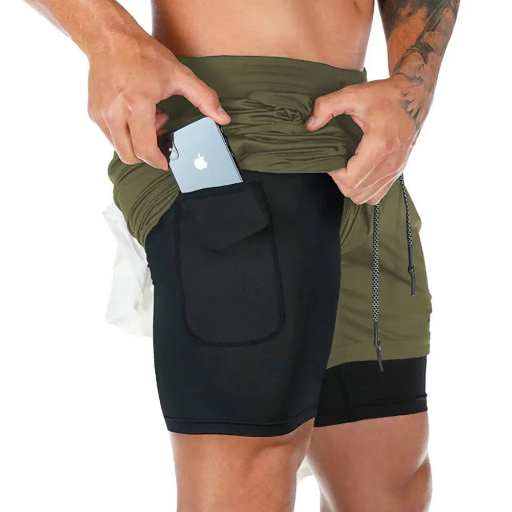 Sports Shorts With Towel & Phone Pocket