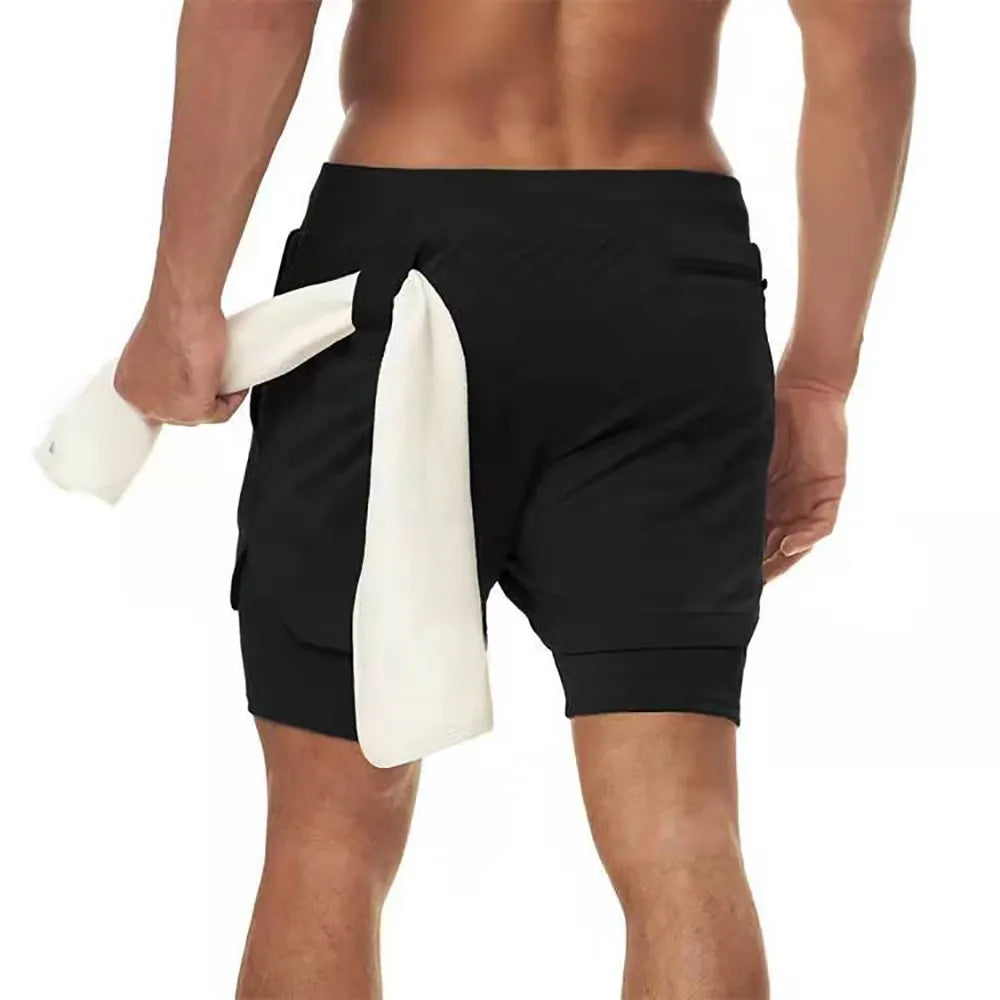 Sports Shorts With Towel & Phone Pocket