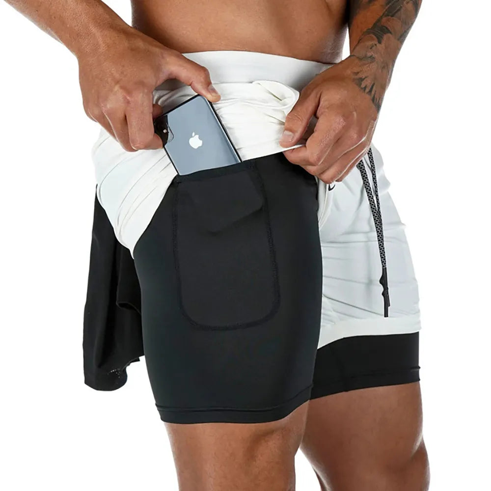 Sports Shorts With Towel & Phone Pocket